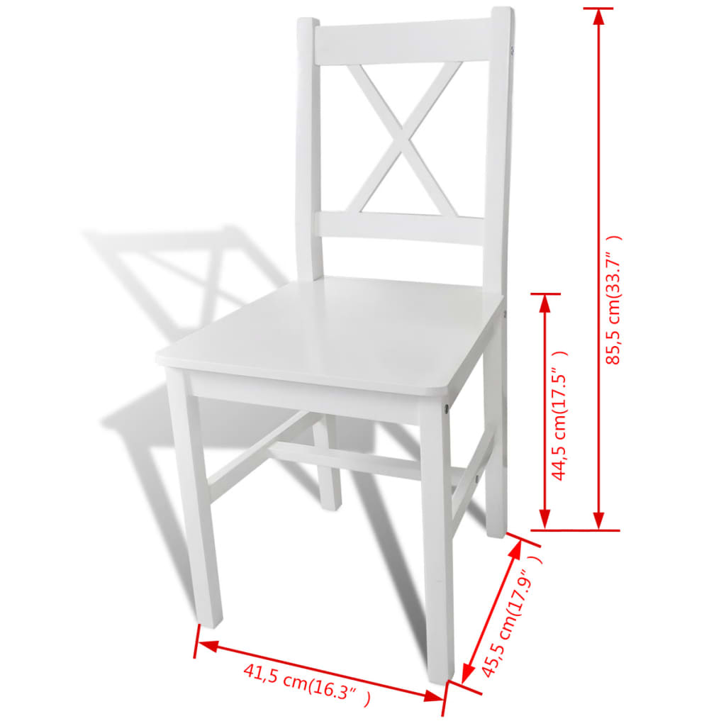 vidaXL Chaises à manger lot de 4 blanc bois de pin