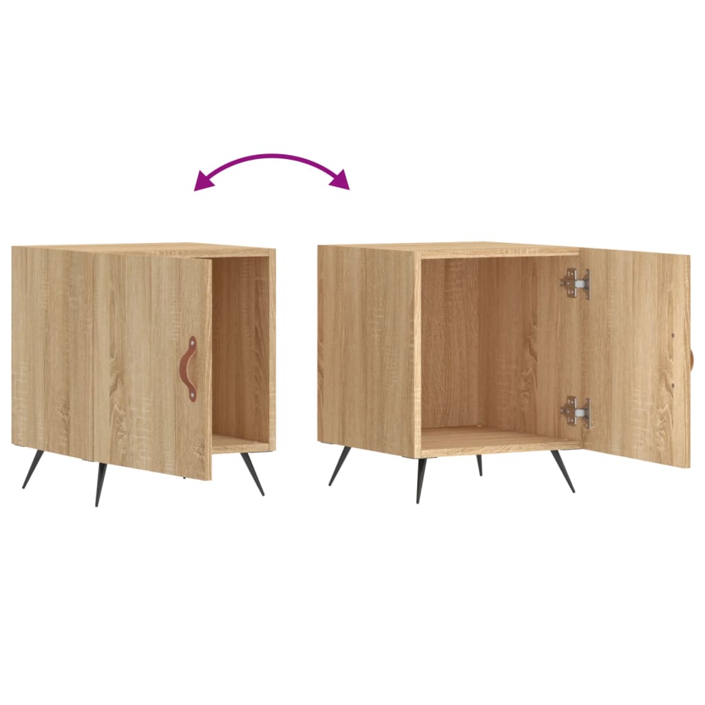 vidaXL Tables de chevet 2 pcs chêne sonoma 40x40x50 cm bois ingénierie