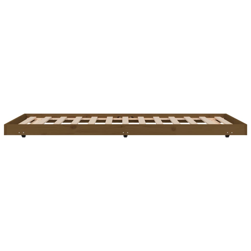 vidaXL Cadre de lit sans matelas marron miel 100x200cm bois pin massif