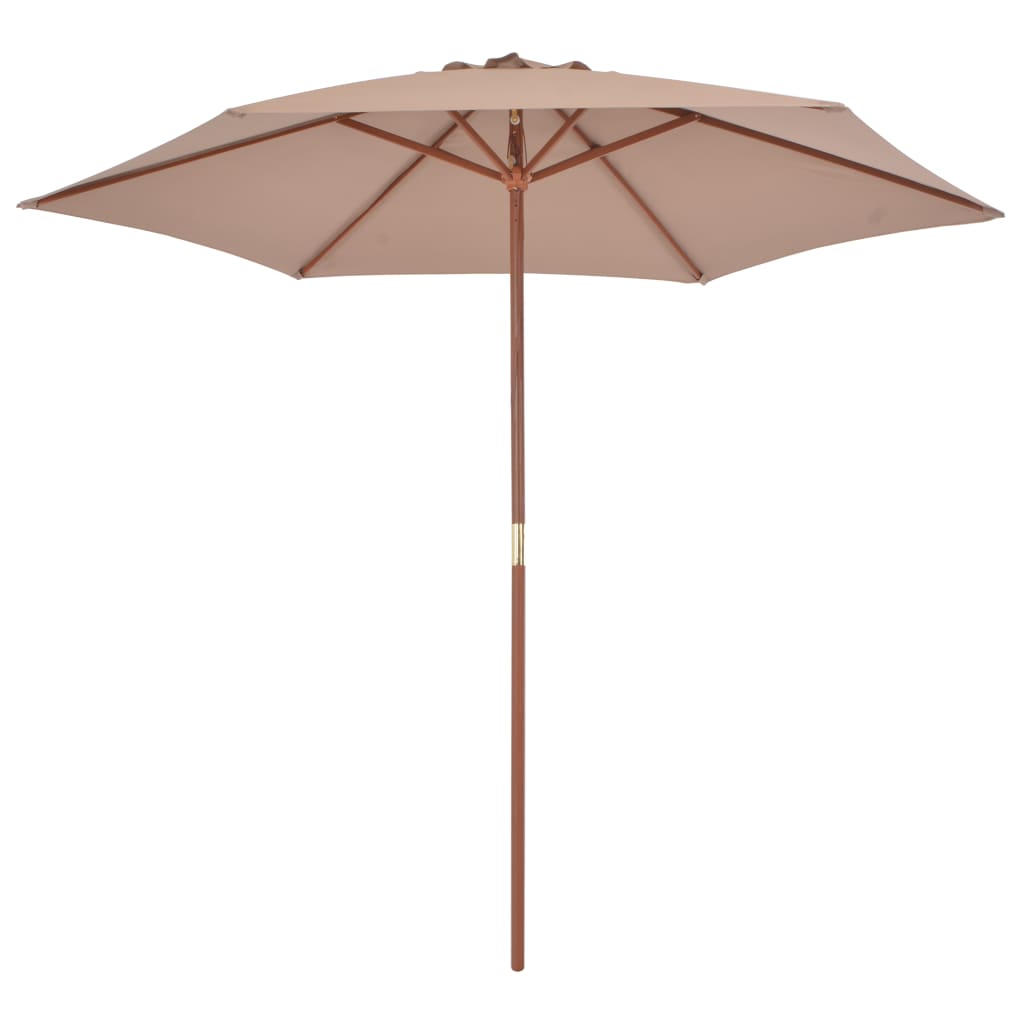 vidaXL Parasol avec mât en bois 270 cm Taupe