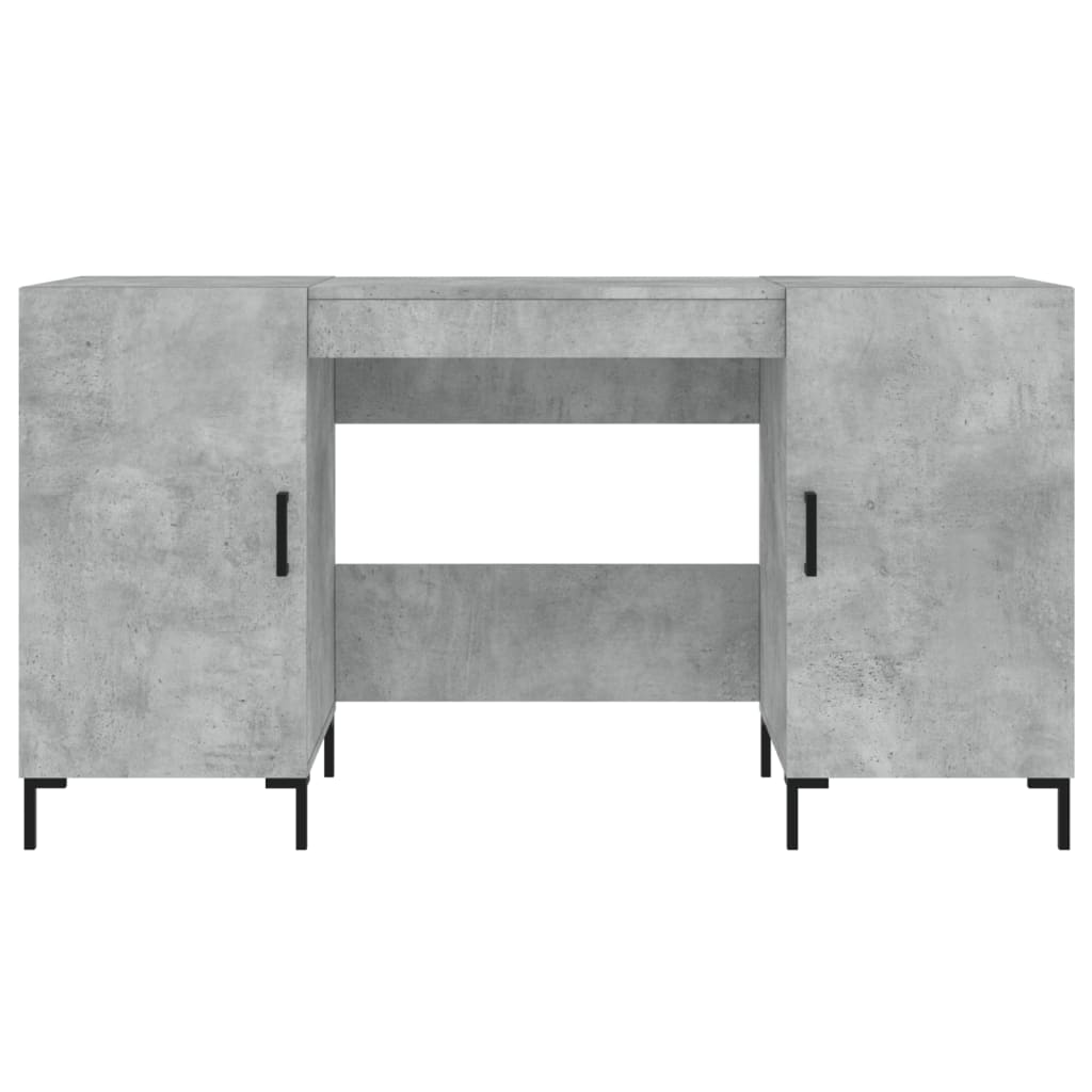 vidaXL Bureau gris béton 140x50x75 cm bois d'ingénierie