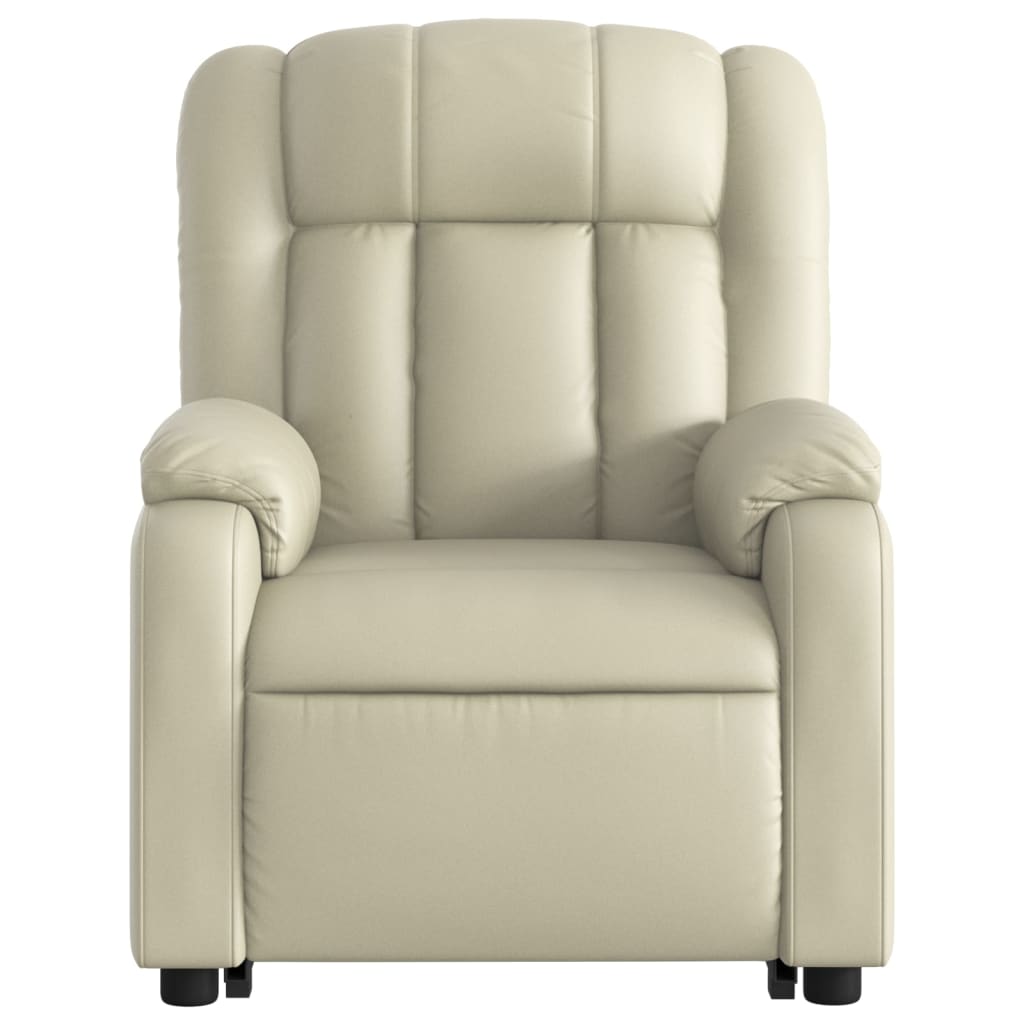 vidaXL Fauteuil inclinable de massage Crème Similicuir