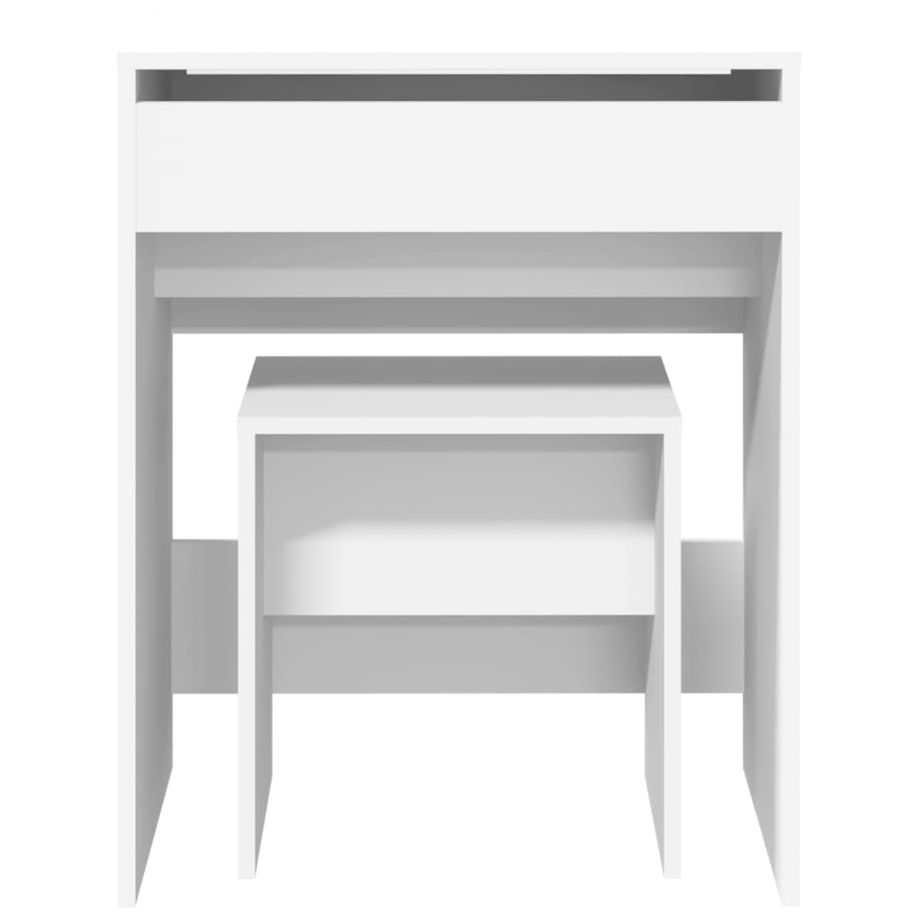 vidaXL Coiffeuse et tabouret blanc 60x40x113,5 cm