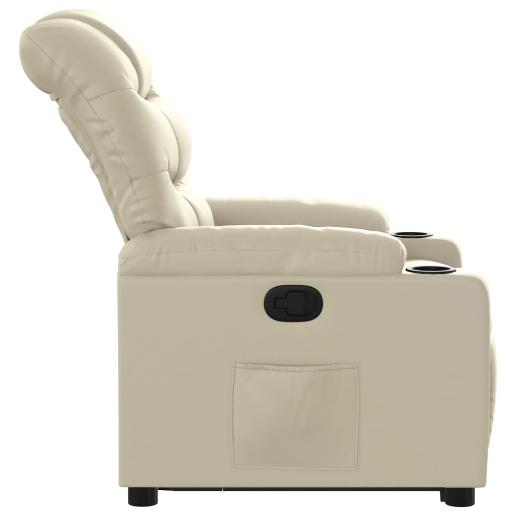 vidaXL Fauteuil inclinable Crème Similicuir