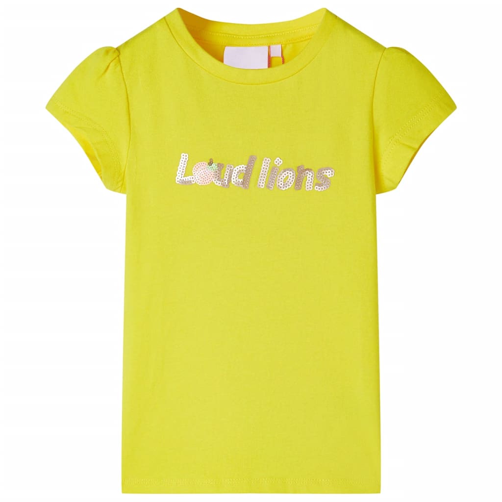 T-shirt enfant à manches courtes jaune vif 104