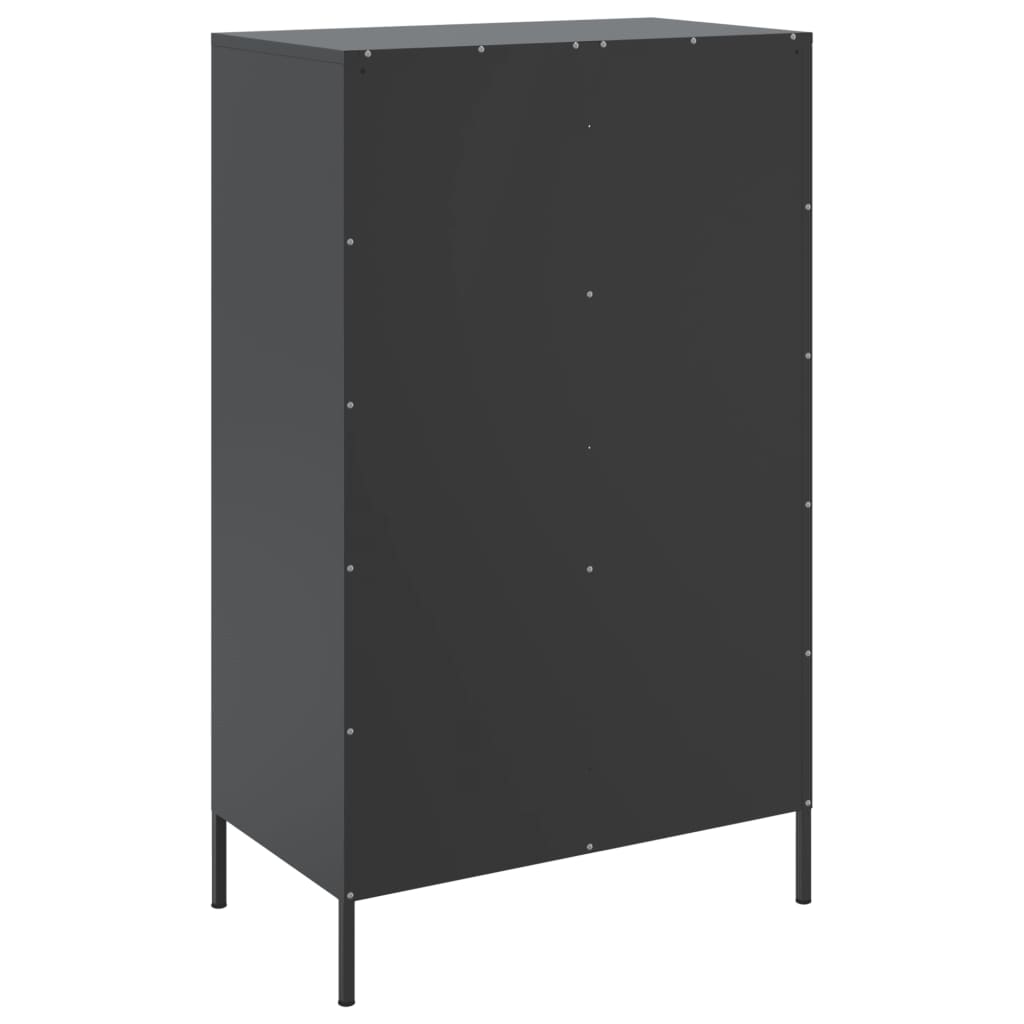 vidaXL Buffet haut noir 68x39x113 cm acier