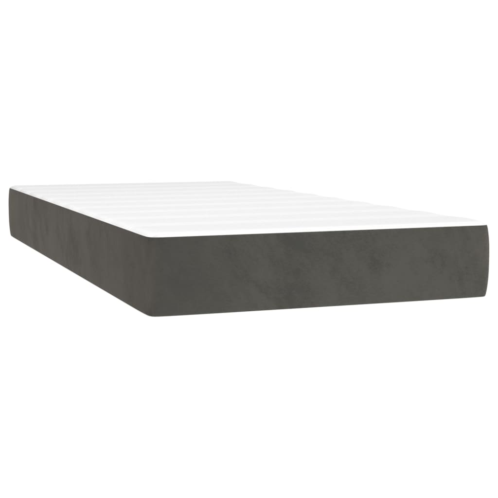 vidaXL Sommier à lattes de lit et matelas Gris foncé 90x200 cm Velours