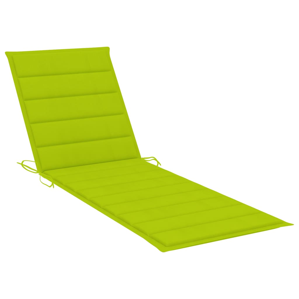 vidaXL Chaise longue avec coussin Bois d'acacia et acier inoxydable