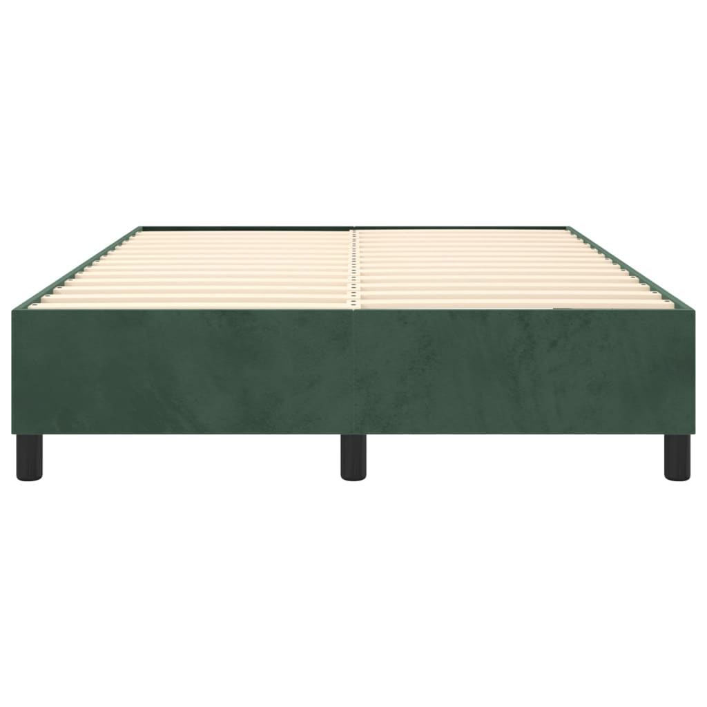 vidaXL Cadre de lit Vert foncé 140x190 cm Velours