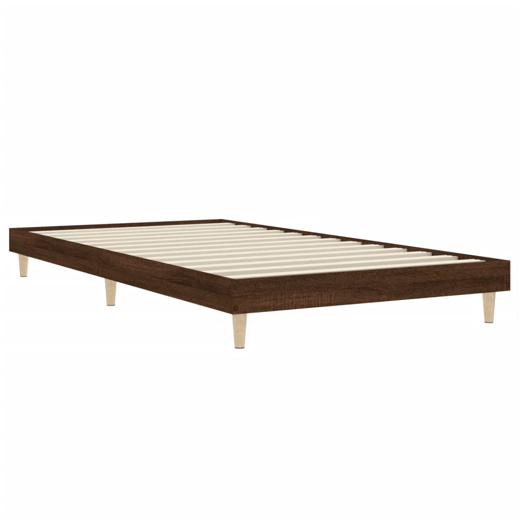 vidaXL Cadre de lit sans matelas chêne marron 90x200cm bois ingénierie