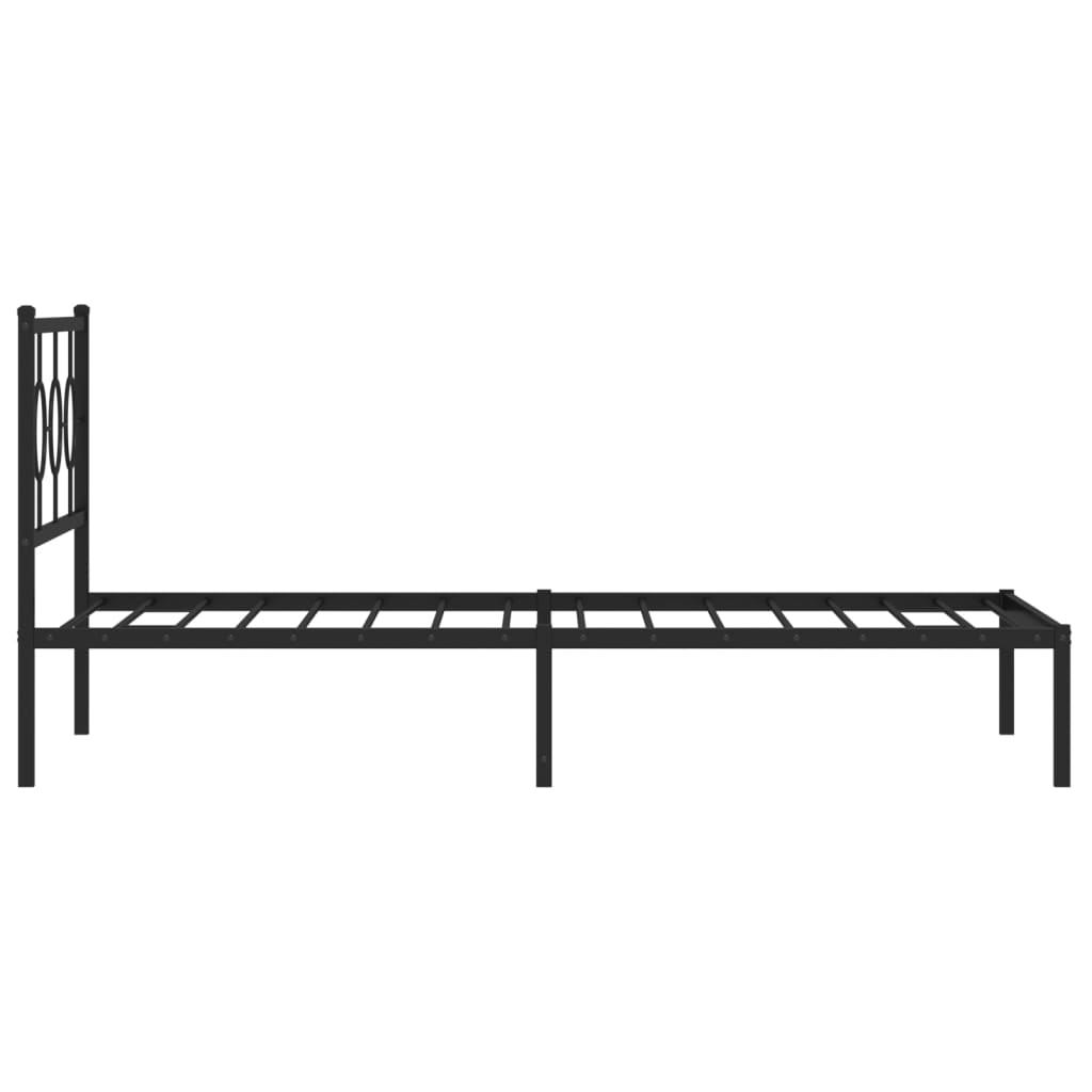 vidaXL Cadre de lit métal sans matelas avec tête de lit noir 107x203cm