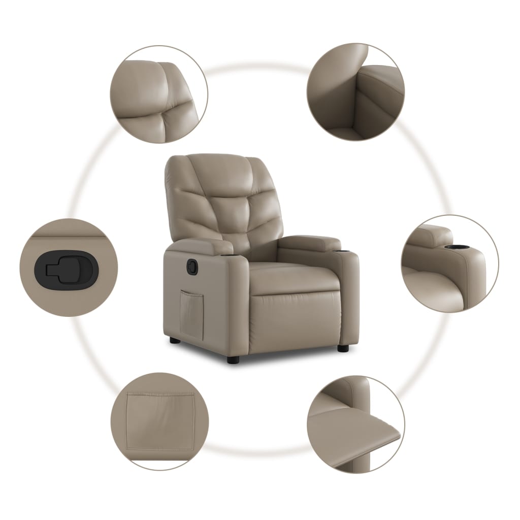 vidaXL Fauteuil inclinable Cappuccino Similicuir