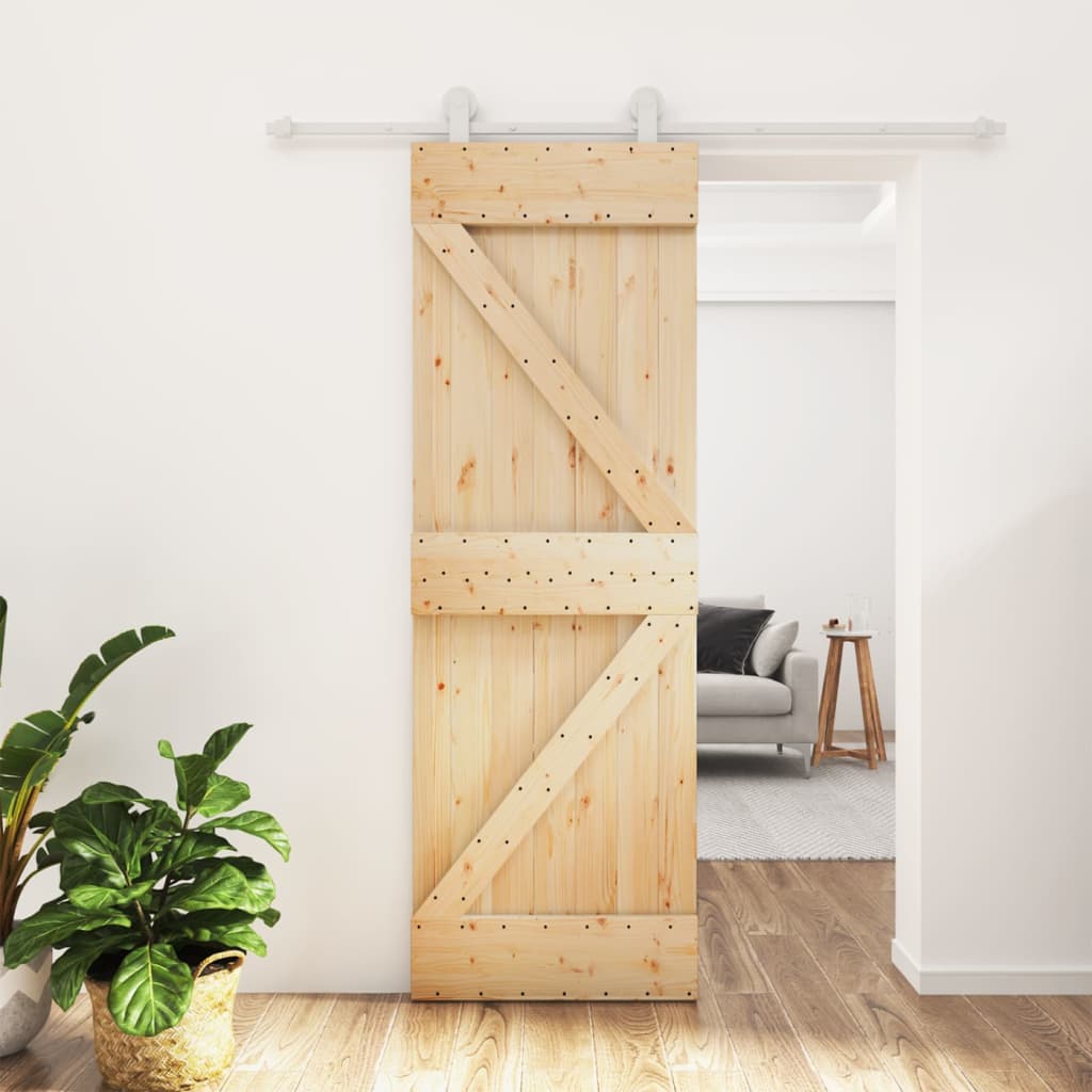 vidaXL Porte coulissante et kit de quincaillerie 70x210 cm pin massif