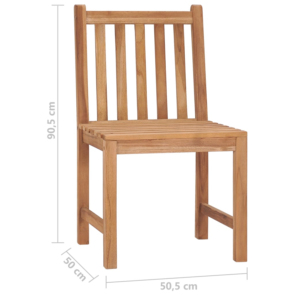 vidaXL Chaises de jardin lot de 2 avec coussins Bois de teck massif