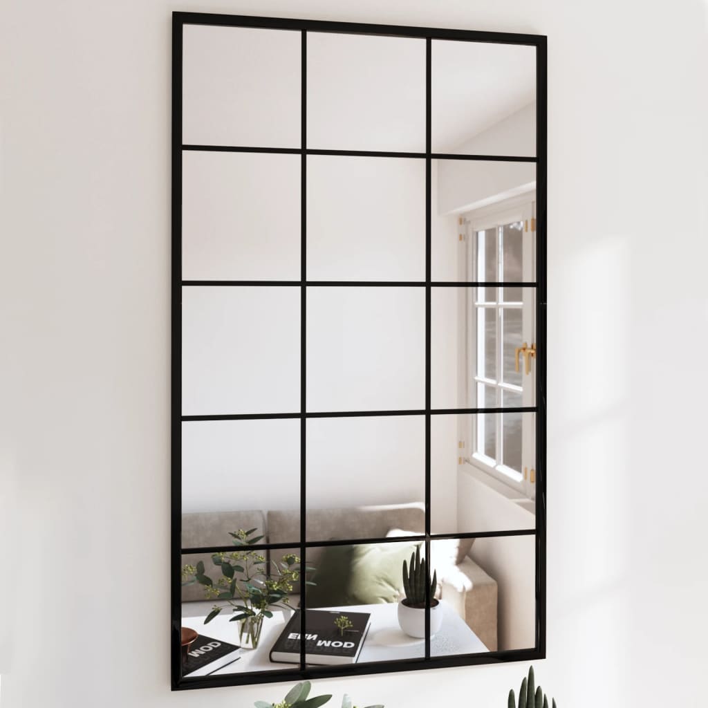 vidaXL Miroirs muraux 4 pcs noir 100x60 cm métal