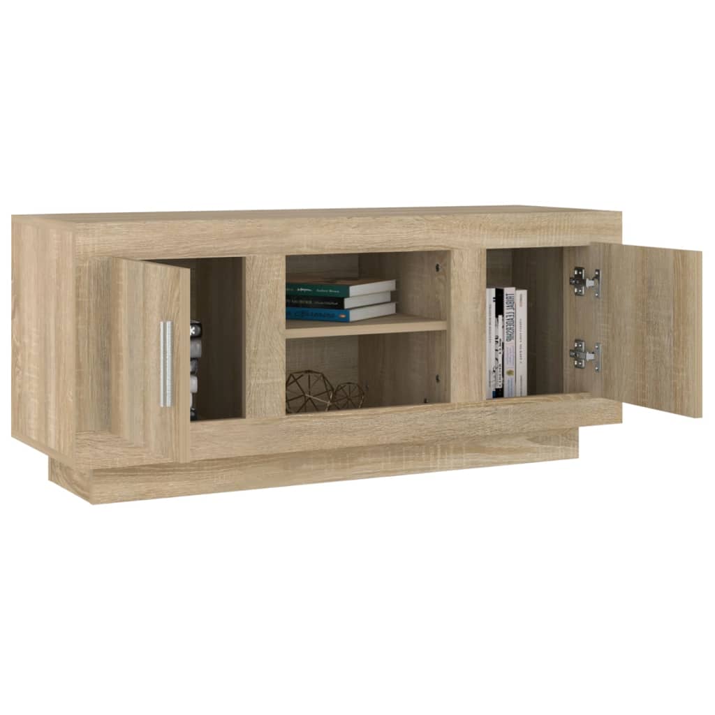 vidaXL Meuble TV chêne sonoma 102x35x45 cm bois d'ingénierie