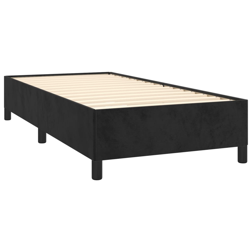 vidaXL Sommier à lattes de lit avec matelas Noir 100x200 cm Velours