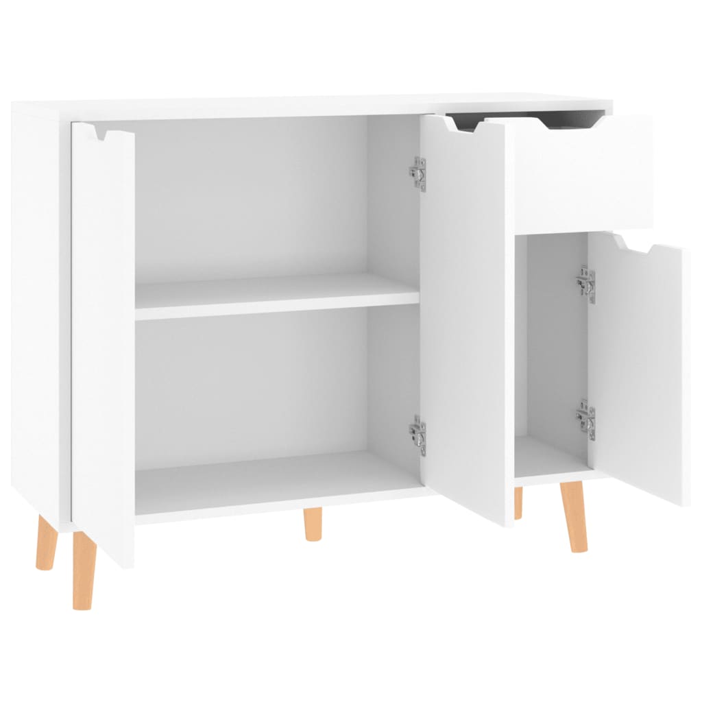 vidaXL Buffet blanc brillant 90x30x72 cm bois d'ingénierie