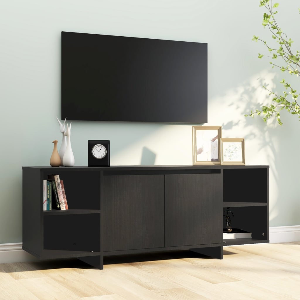 vidaXL Meuble TV Noir 130x35x50 cm Bois d'ingénierie