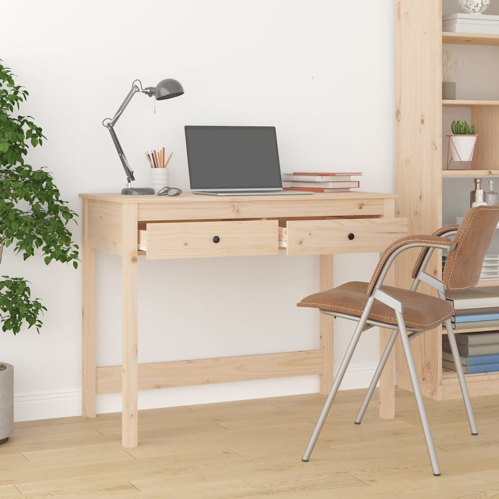 vidaXL Bureau avec tiroirs 100x50x78 cm Bois massif de pin