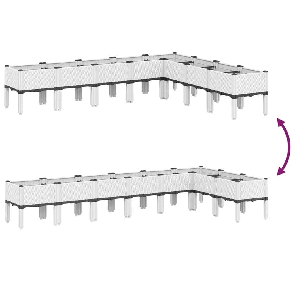 vidaXL Jardinière avec pieds blanc 200x160x42 cm PP