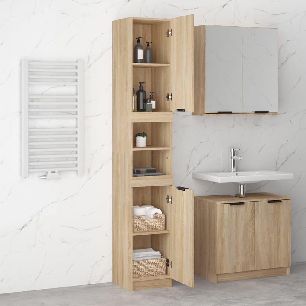 vidaXL Armoire salle de bain chêne sonoma 32x34x188,5 cm