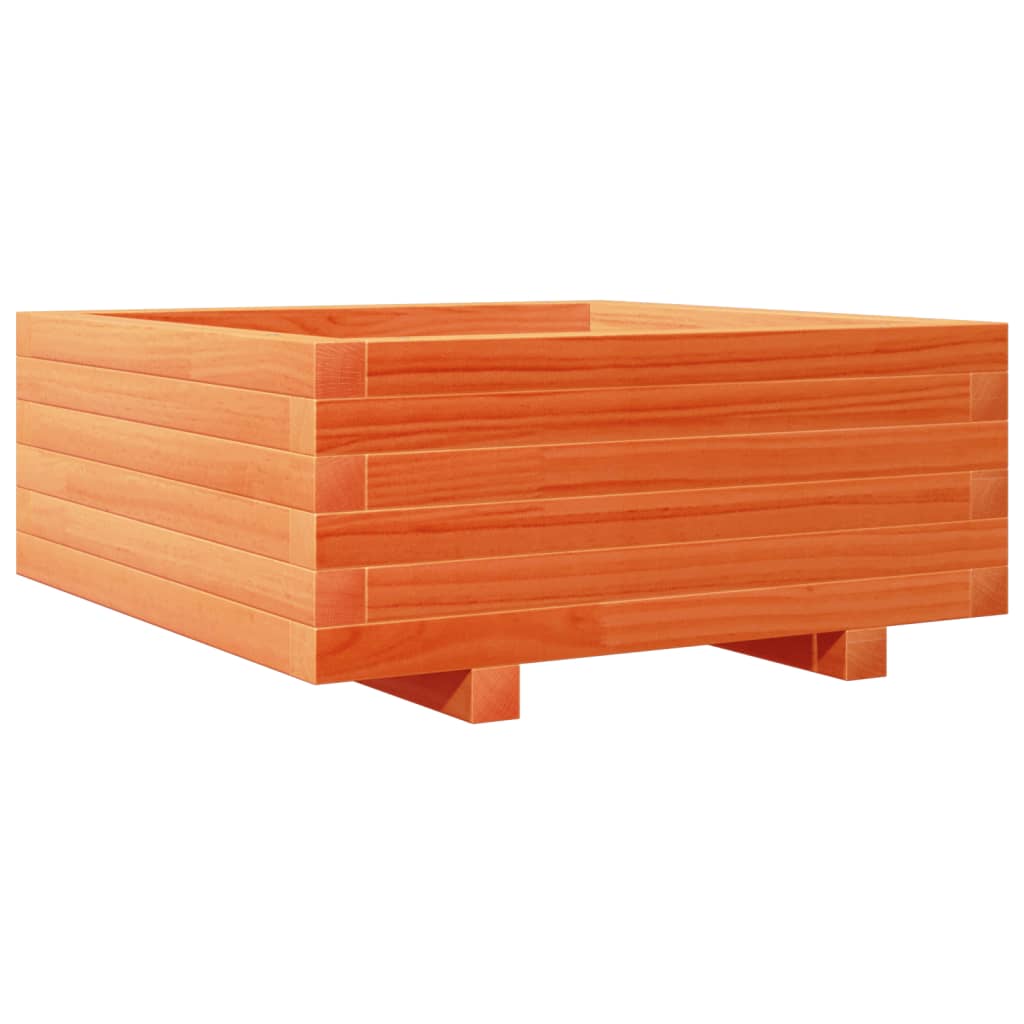 vidaXL Jardinière cire marron 60x60x26,5 cm bois de pin massif