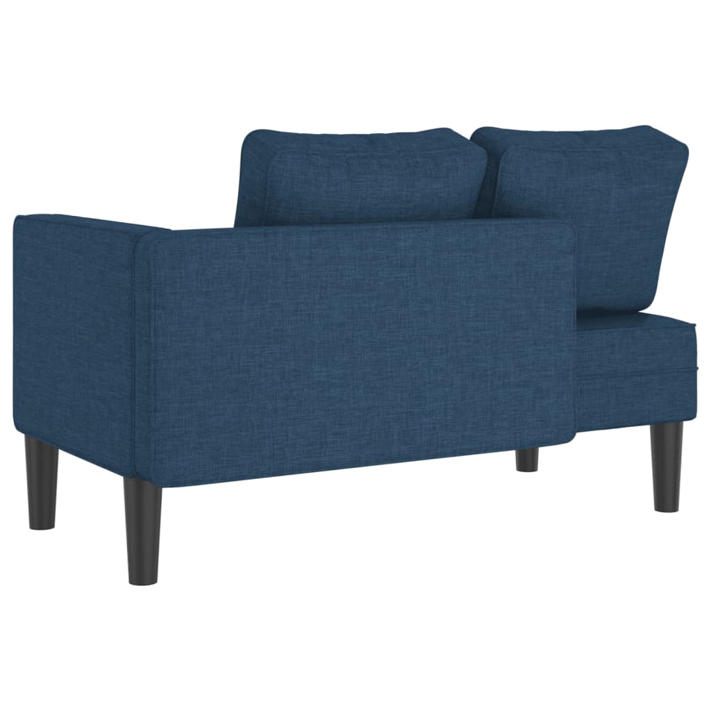 vidaXL Chaise longue avec coussins bleu tissu