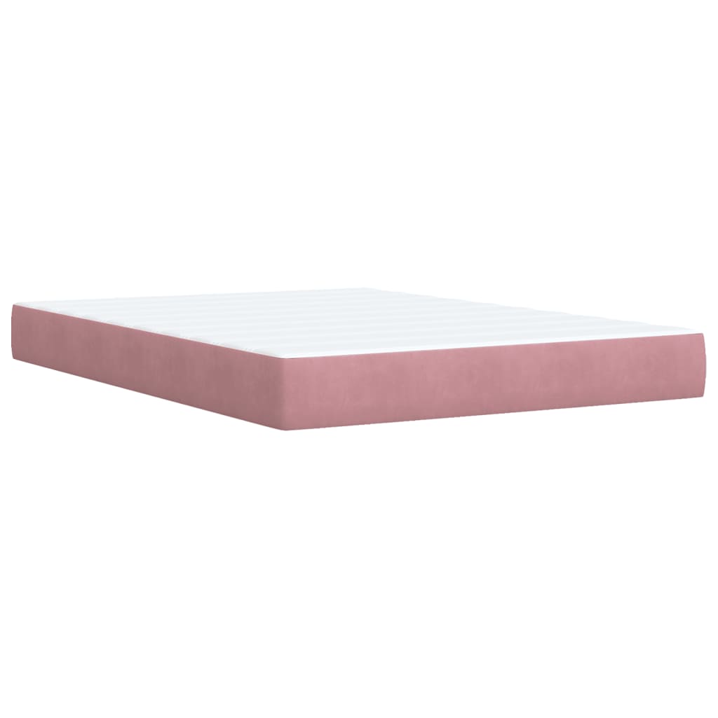 vidaXL Sommier à lattes de lit avec matelas Rose 160x200 cm Velours