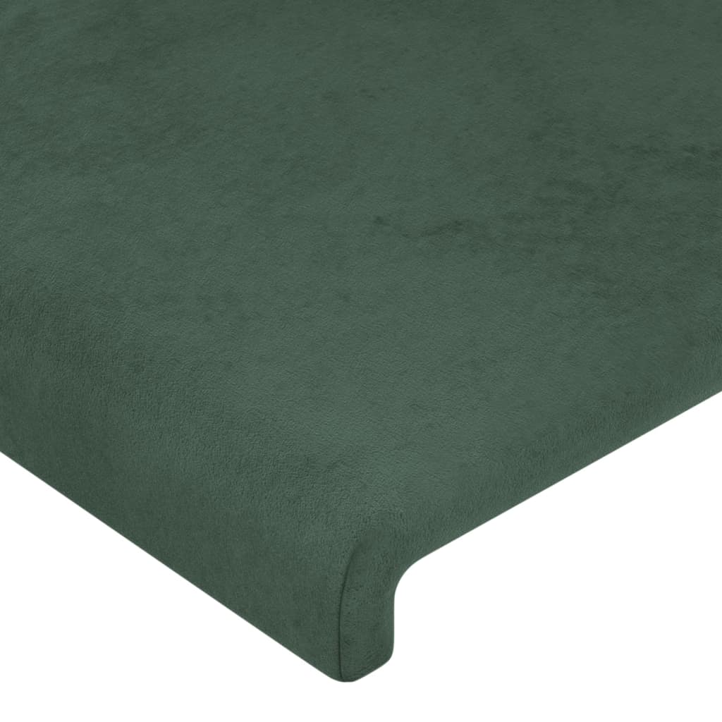 vidaXL Tête de lit à LED Vert foncé 100x5x118/128 cm Velours