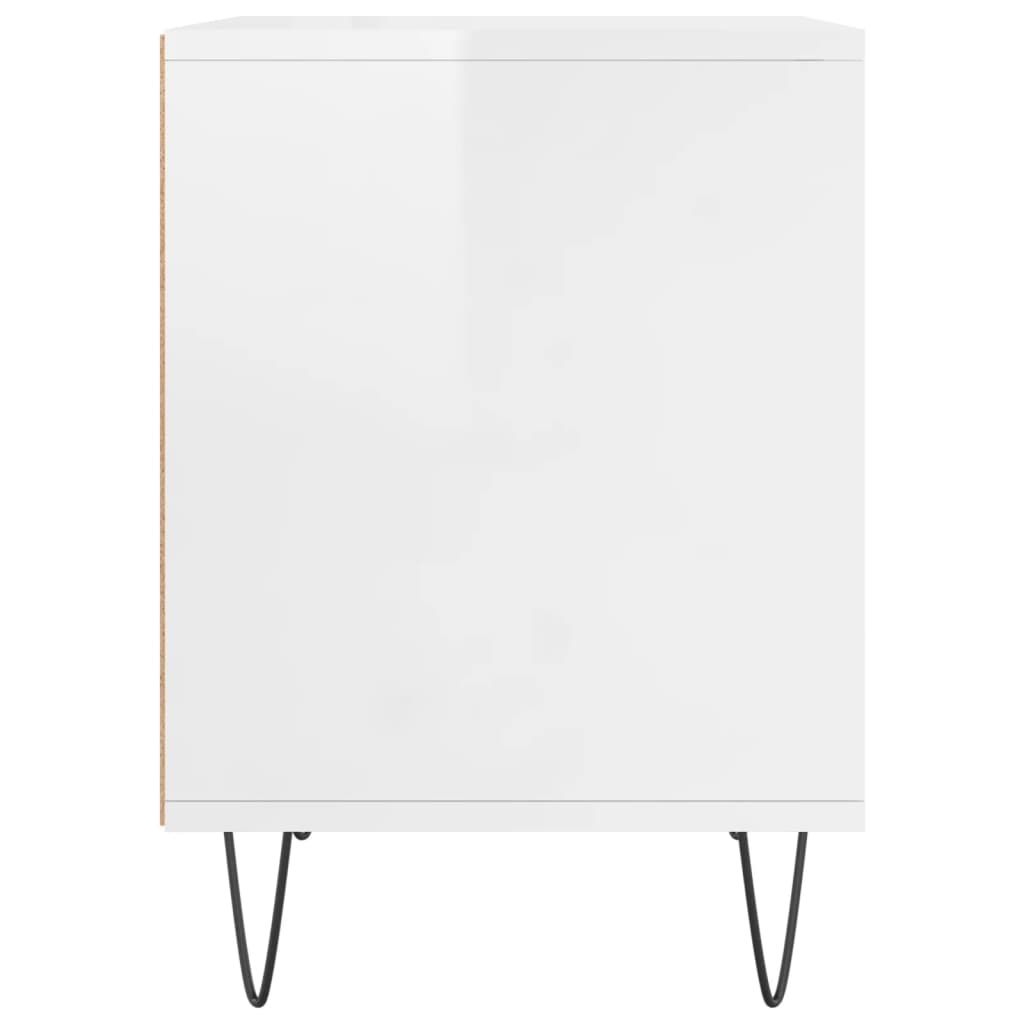 vidaXL Tables de chevet 2 pcs blanc brillant 40x35x50 cm
