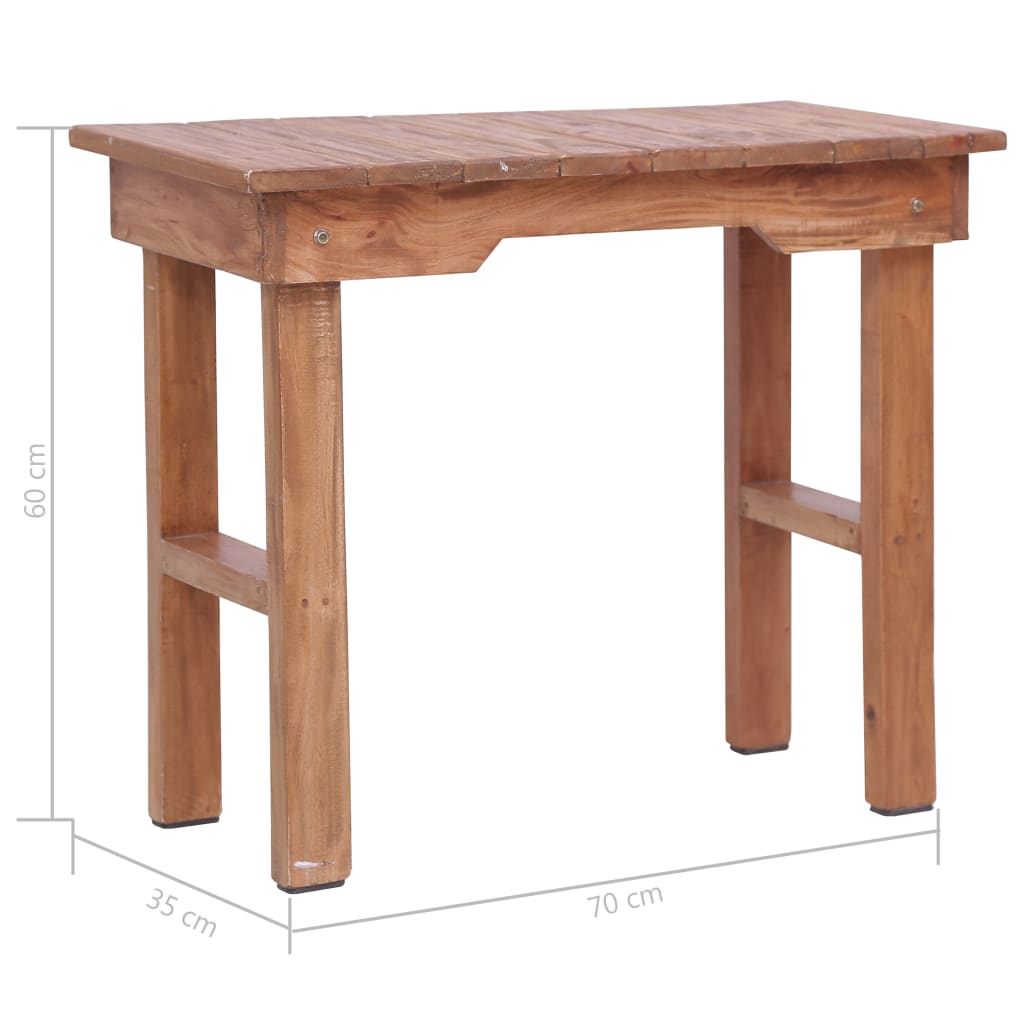 vidaXL Table d'appoint 70x35x60 cm bois d'acajou massif