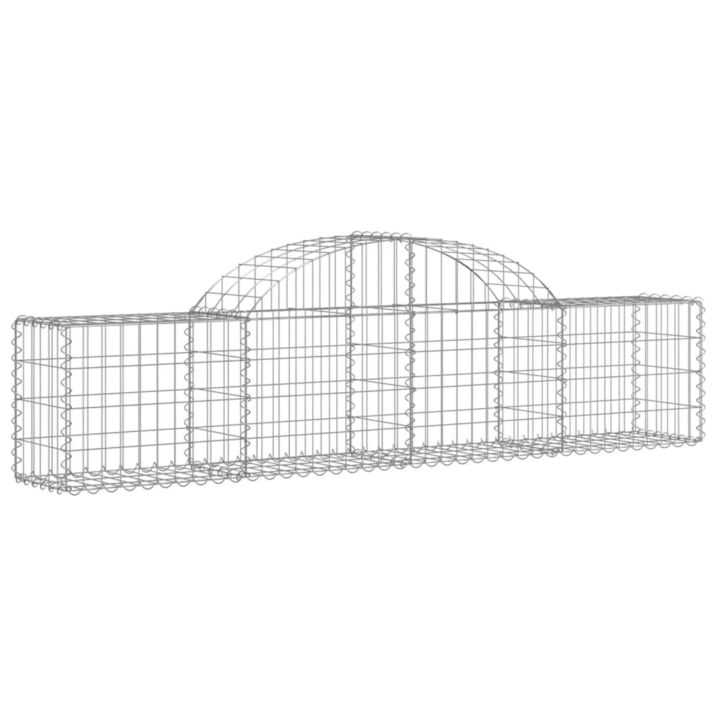 vidaXL Paniers à gabions arqués 25 pcs 200x30x40/60 cm Fer galvanisé