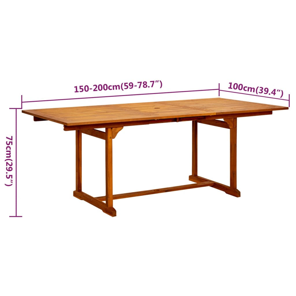 vidaXL Ensemble à manger de jardin 7 pcs Bois d'acacia massif