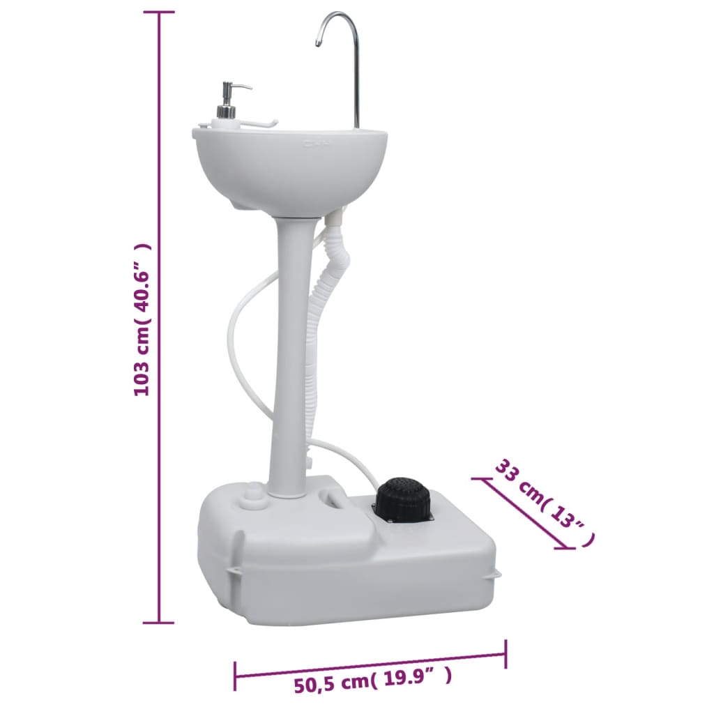 vidaXL Ensemble de toilette support de lavage des mains réservoir eau