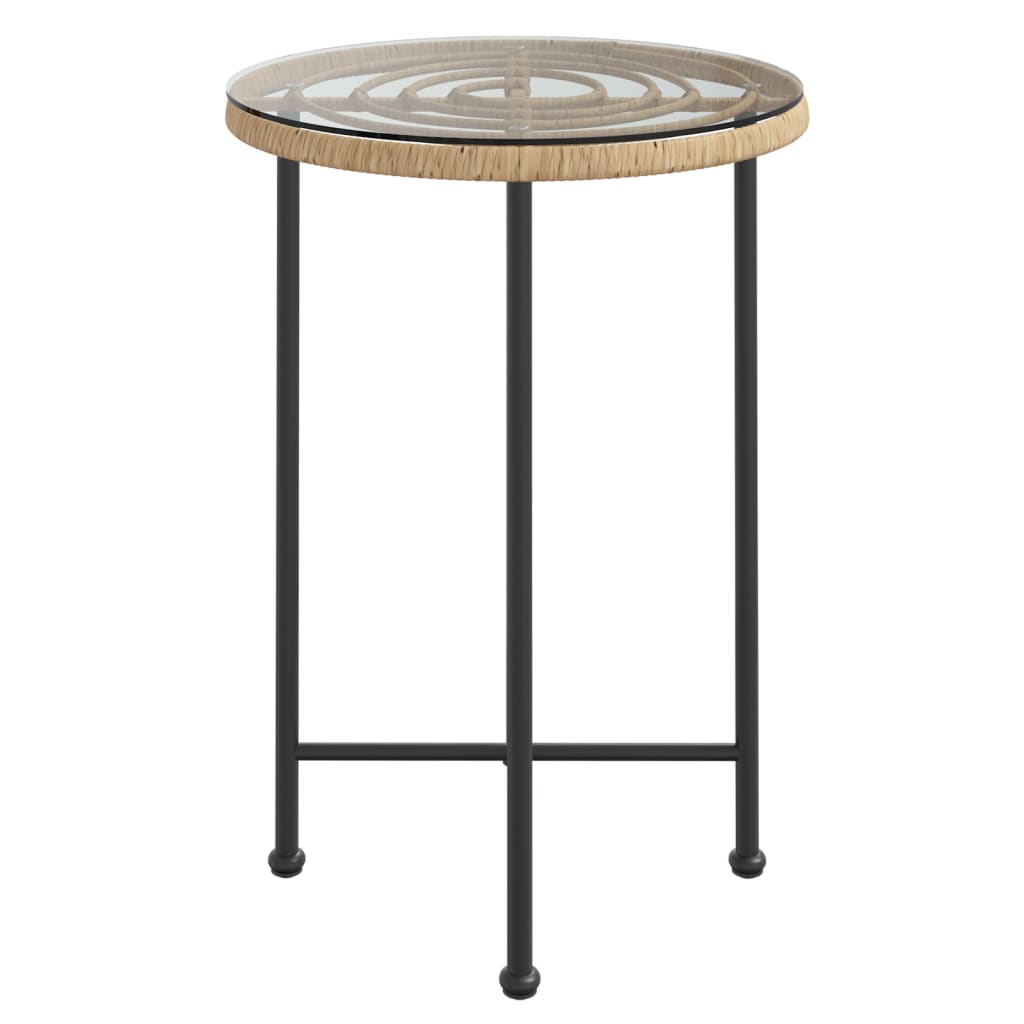 vidaXL Table de salle à manger Ø55 cm Verre trempé et acier