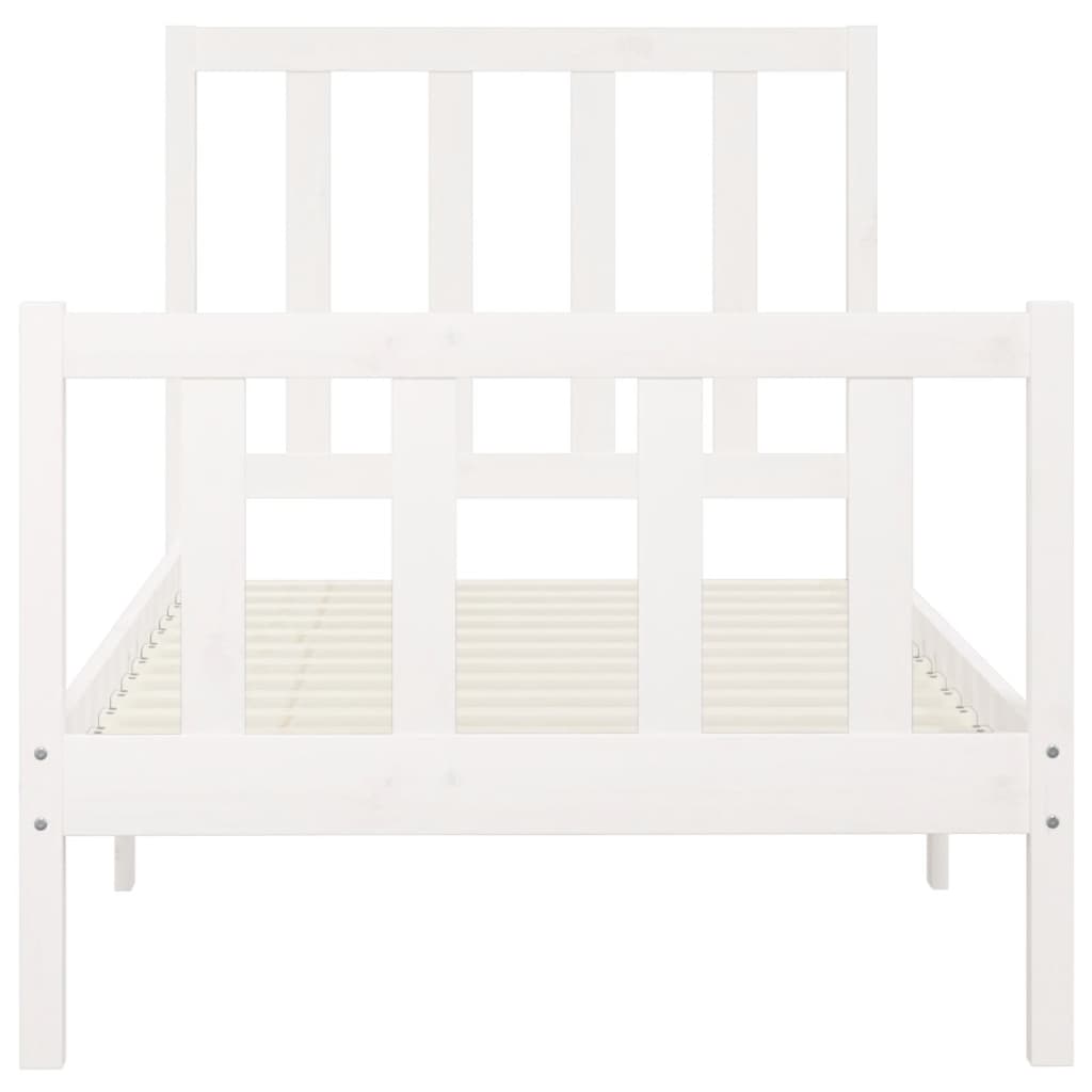 vidaXL Cadre de lit sans matelas blanc 100x200 cm bois massif