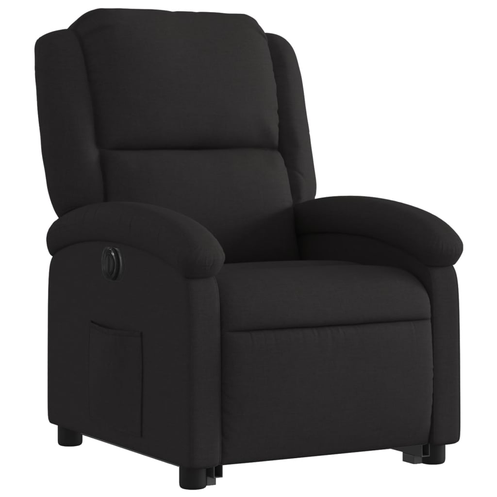 vidaXL Fauteuil inclinable électrique noir tissu