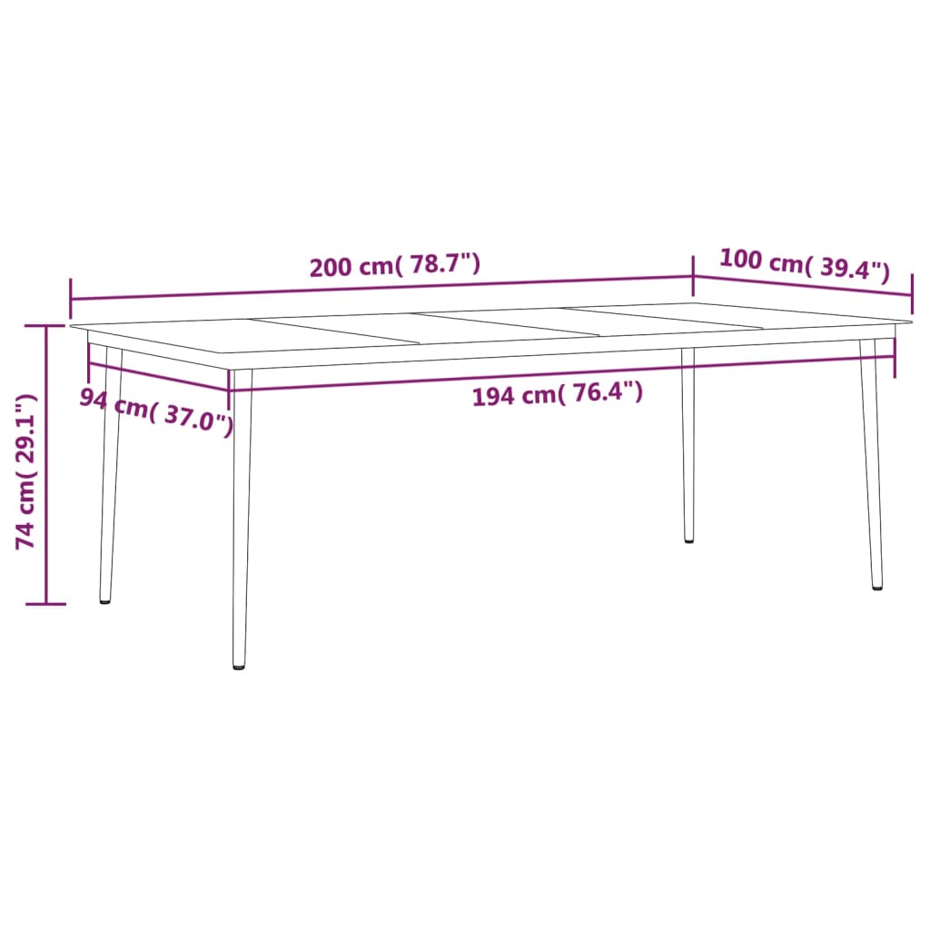 vidaXL Ensemble à manger de jardin 9 pcs Anthracite