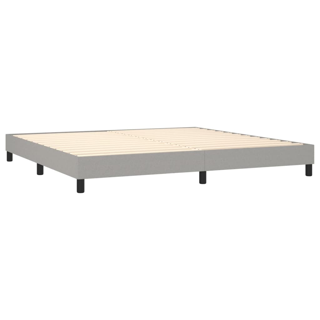 vidaXL Sommier à lattes de lit avec matelas Gris clair 200x200cm Tissu