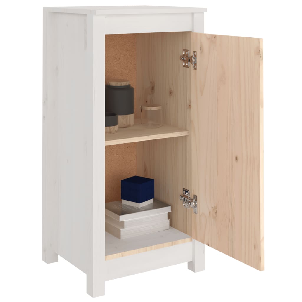 vidaXL Buffets 2 pcs blanc 39x35x80 cm bois massif de pin