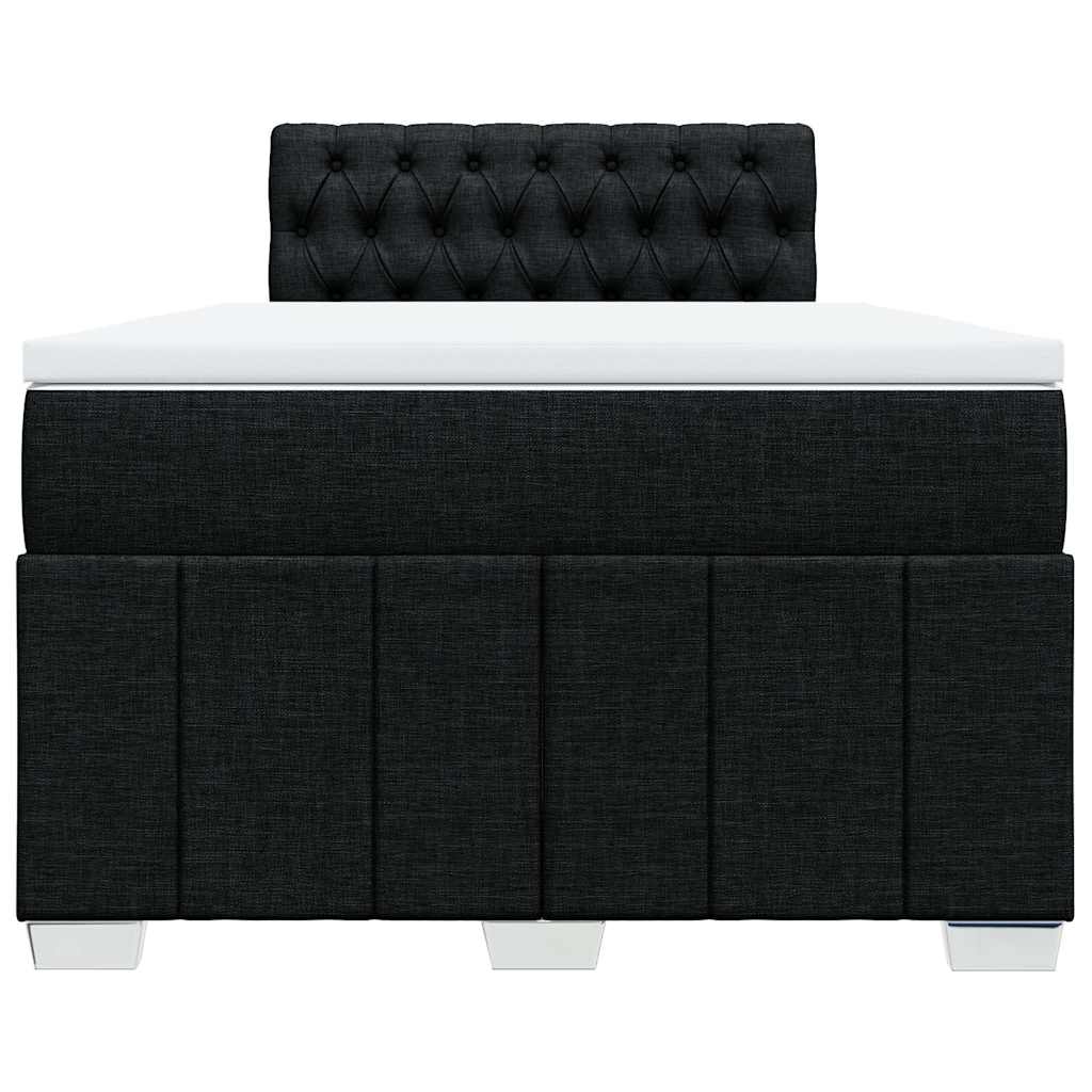 vidaXL Sommier à lattes de lit avec matelas Noir 120x200 cm Tissu