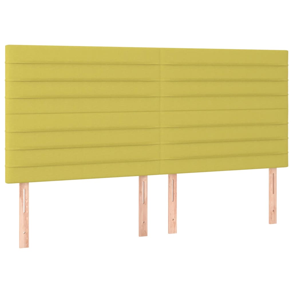 vidaXL Tête de lit à LED Vert 160x5x118/128 cm Tissu