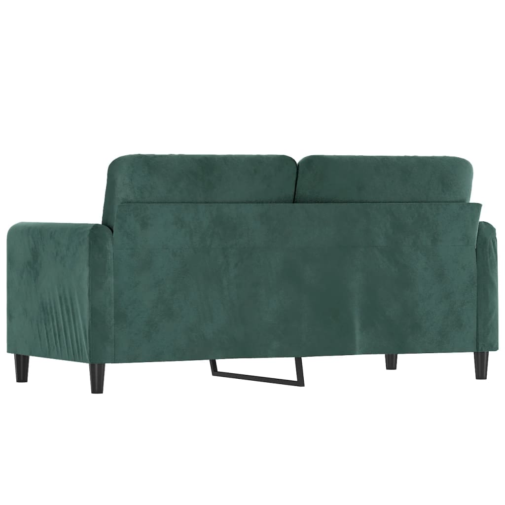 vidaXL Canapé à 2 places Vert foncé 140 cm Velours