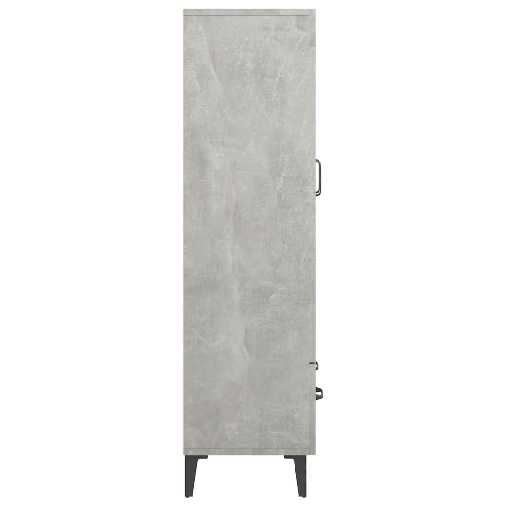 vidaXL Buffet haut Gris béton 70x31x115 cm Bois d'ingénierie