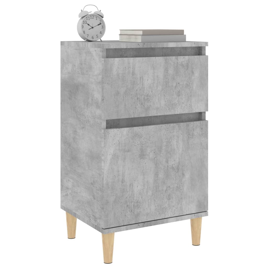 vidaXL Tables de chevet 2 pcs gris béton 40x35x70 cm