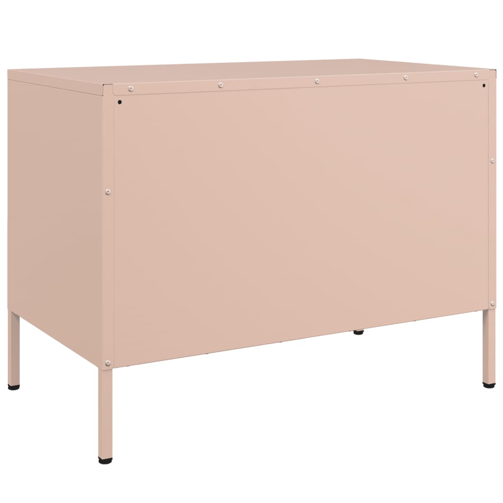 vidaXL Meuble TV rose 68x39x50,5 cm acier