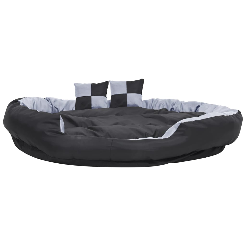 vidaXL Coussin réversible lavable pour chien Gris et noir 150x120x25cm