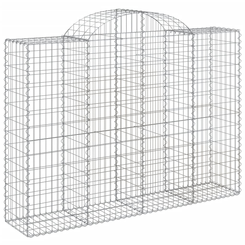 vidaXL Paniers à gabions arqués 7 pcs 200x50x140/160 cm Fer galvanisé