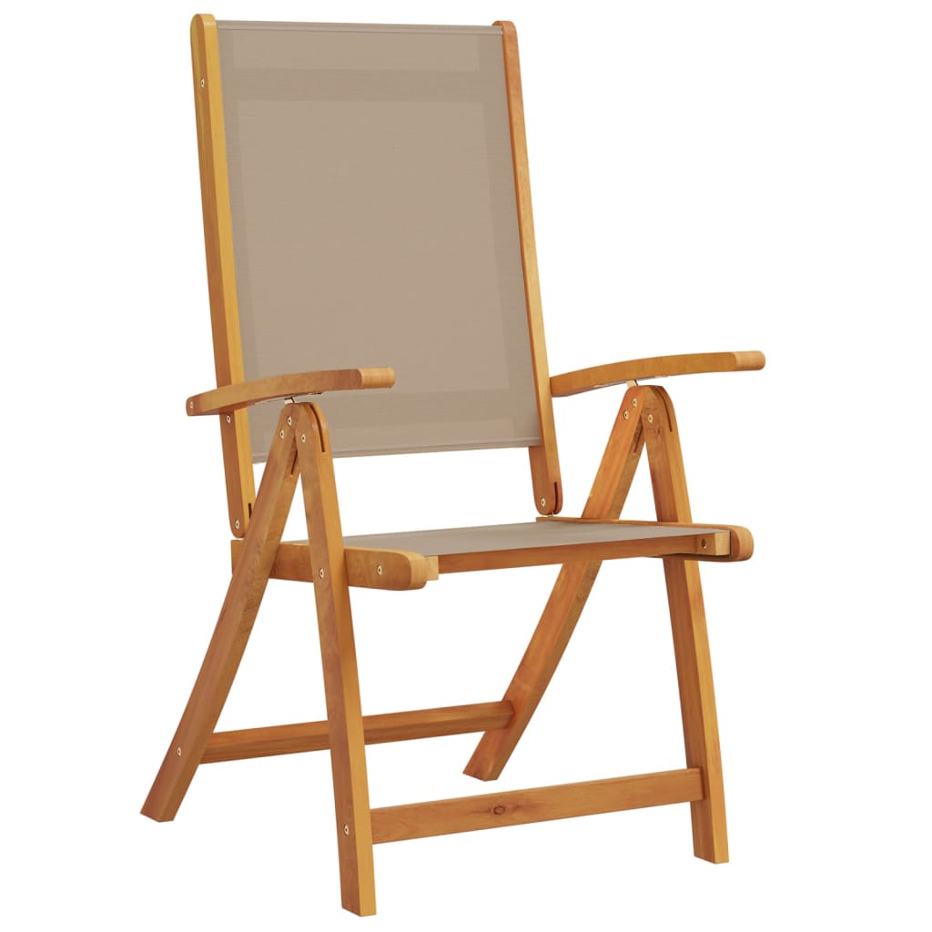 vidaXL Chaises pliables de jardin lot de 4 bois d'acacia et textilène